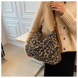 Leopard Shoulder Bag for Lady Canvas Tote Handbag Stylish Bag