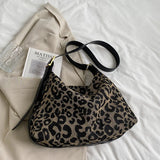 Leopard Shoulder Bag for Lady Canvas Tote Handbag Stylish Bag