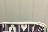 Women's Letter Printed Canvas Storage Small Bag Zipper Stripes Ladies Cosmetic