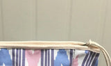 Women's Letter Printed Canvas Storage Small Bag Zipper Stripes Ladies Cosmetic