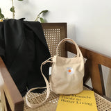 Women's Daisy Canvas Shoulder Bag Small Handbag Totes Vintage Purse