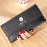 Women's Daisy Long Wallet PU Leather Large-capacity Purse