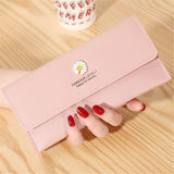 Women's Daisy Long Wallet PU Leather Large-capacity Purse