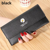 Women's Daisy Long Wallet PU Leather Large-capacity Purse