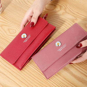 Women's Daisy Long Wallet PU Leather Large-capacity Purse
