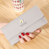 Women's Daisy Long Wallet PU Leather Large-capacity Purse