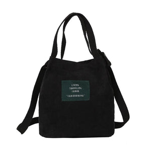 Women's Corduroy Shopper Shoulder Tote Bag Handbag