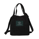 Women's Corduroy Shopper Shoulder Tote Bag Handbag