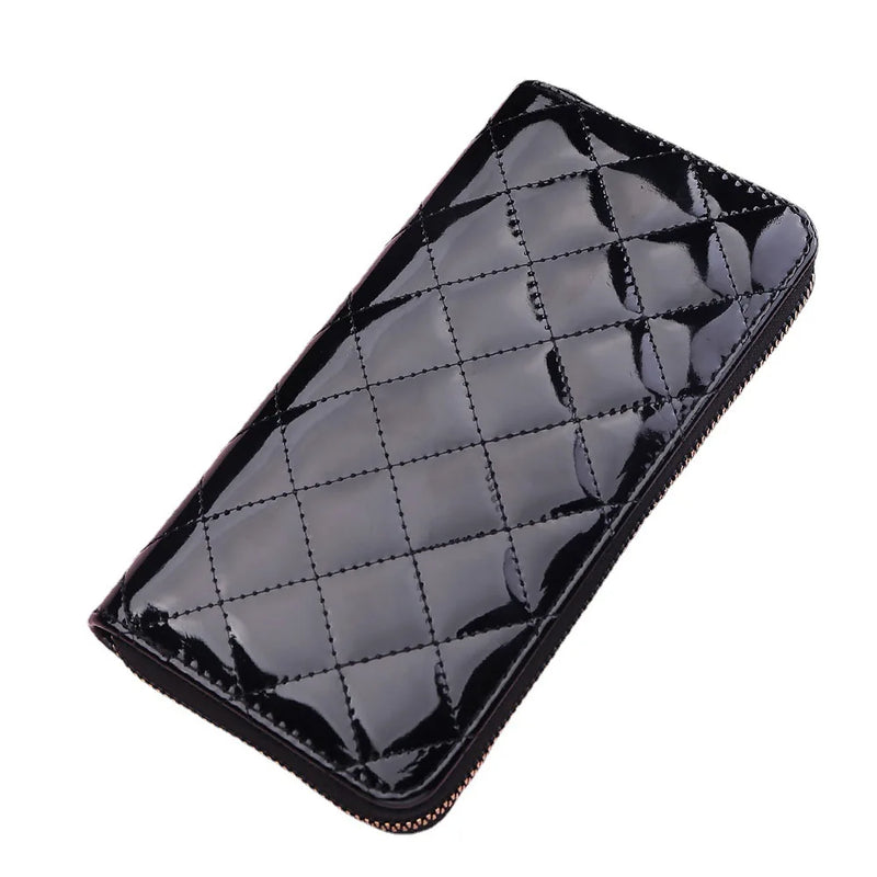 Women's Leather Zip Around Wallet Clutch Wristlet Travel Long Purse