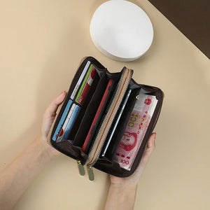 Women's Long Wallet Double Zipper Phone Bag Mother's Hand Bag