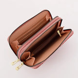 Patent Leather Double Zip Large Wallet Clutch Bag
