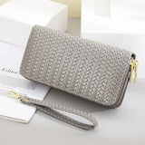 Patent Leather Double Zip Large Wallet Clutch Bag