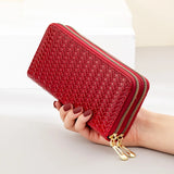 Patent Leather Double Zip Large Wallet Clutch Bag
