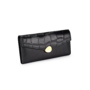 Crocodile Pattern Leather Long Wallet Women's Hand Wallet
