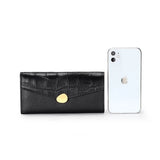 Crocodile Pattern Leather Long Wallet Women's Hand Wallet