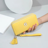 Women's Double Zipper Long Wallet Handbag