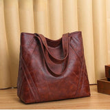 Women's Shoulder Bag Large Capacity Soft Pu Leather High Brown Casual Tote Bag