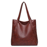 Women's Retro Soft Leather Shoulder Bag High Capacity Tote Bag