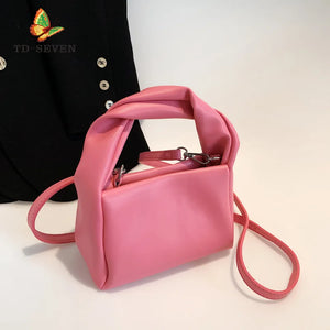 Women's Leather Bag High End French Square Bag Soft Leather