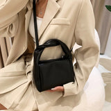 Women's Leather Bag High End French Square Bag Soft Leather