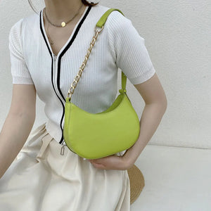 Women's Leather Shoulder Bag Chain Hobo Bag