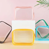 Women's Clear PVC Makeup Bag Travel Case Zipper Cosmetic Organizer Box