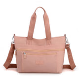 Waterproof Nylon Messenger Bag for Women - Black