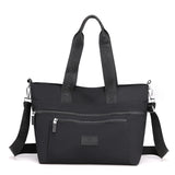 Waterproof Nylon Messenger Bag for Women - Black