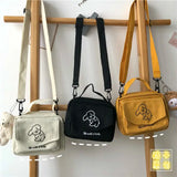Women's Canvas Envelope Messenger Bag Sweet Cartoon Print Shoulder Bag