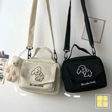Women's Canvas Envelope Messenger Bag Sweet Cartoon Print Shoulder Bag