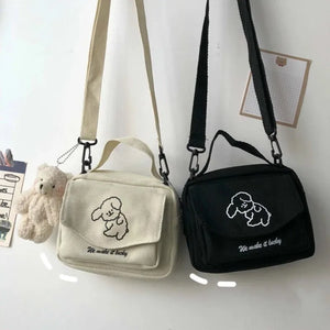 Women's Sweet Cartoon Canvas Envelope Bag