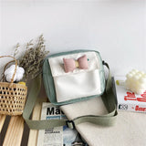 Women's Canvas Envelope Messenger Bag Sweet Cartoon Shoulder Diagonal Bag