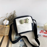 Women's Canvas Envelope Messenger Bag Sweet Cartoon Shoulder Diagonal Bag