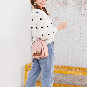 Women's Mini Backpack School Shoulder Bag Small Backless Bag