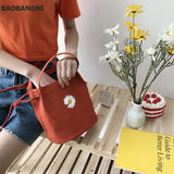 Women's Mini Canvas Shoulder Bag Daisy Small Handbag Vintage Purse