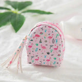 Women's Mini Coin Purse Pattern Stripe Lattice Dot Printing Zipper Closure