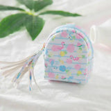 Women's Mini Coin Purse Pattern Stripe Lattice Dot Printing Zipper Closure