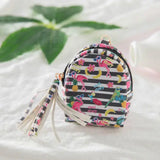 Women's Mini Coin Purse Pattern Stripe Lattice Dot Printing Zipper Closure