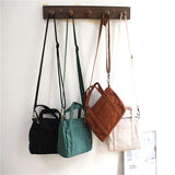 Women's Corduroy Shoulder Bag Canvas Handbag Zipper Totes Casual Purse