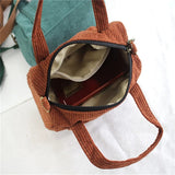 Women's Mini Corduroy Shoulder Bag Canvas Handbag Totes Casual Purse