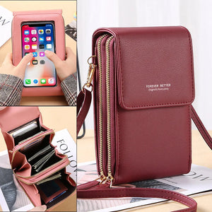 Women's Mini Crossbody Phone Bag Wallets Leather Touch Screen Cell Phone Purse