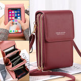 Women's Mini Crossbody Phone Bag Wallets Leather Touch Screen Cell Phone Purse