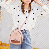 Mini PU Leather Backpack with Bow-Knot - Small School Bag for Girls