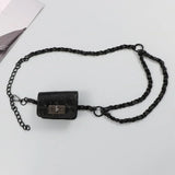 Women's Mini PU Leather Purse with Long Chain Belt