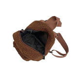 Plush Mini Backpack Adjustable Strap Double Zip Handbag