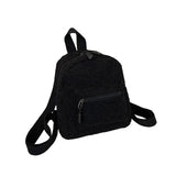 Plush Mini Backpack Adjustable Strap Double Zip Handbag