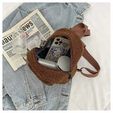 Women's Mini Plush Backpacks Adjustable Shoulder Strap Lambswool Daypack Bags