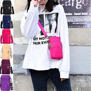 Women's Mini Shoulder Bag Oxford Waterproof Handbag Wrist Pouch Wallet