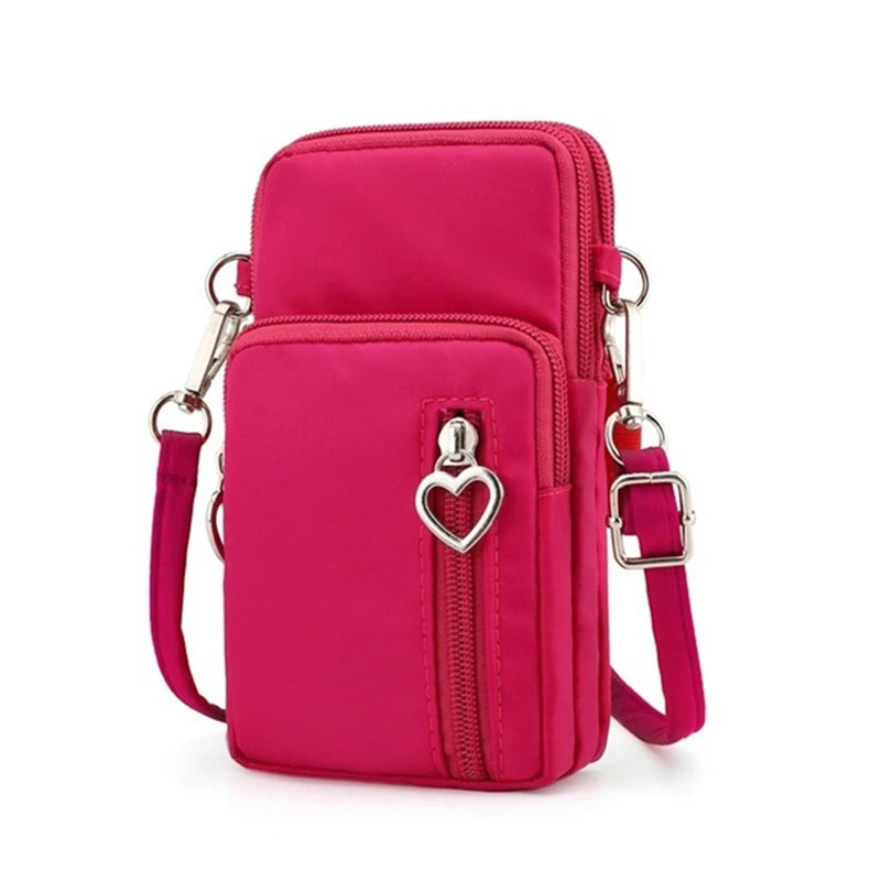 Women's Mini Shoulder Bag Oxford Waterproof Handbag Wrist Pouch Wallet