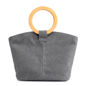 Women's Mini Solid Canvas Shell Bag Small Handbag